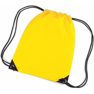 Bagbase 3x stuks gele gymtas/ gymtasjes met rijgkoord 45 x cm -