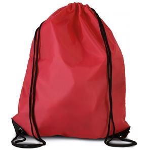 4x stuks sport gymtas/draagtas rood met rijgkoord x 44 cm van polyester -