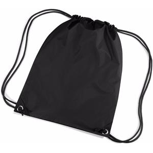 Bagbase 8x stuks zwarte nylon gymtas/ gymtasjes met rijgkoord 45 x cm -