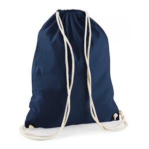 10x stuks sport gymtas donkerblauw met rijgkoord 46 x cm van katoen -