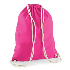 10x stuks sport gymtas fuchsia roze met rijgkoord 46 x cm van katoen -