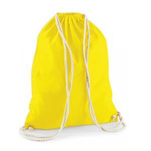 10x stuks sport gymtas geel met rijgkoord 46 x cm van katoen -