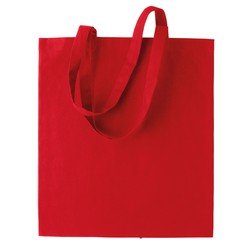 Basic katoenen schoudertasje in het Rood