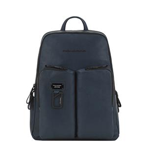 Piquadro , Harper Rucksack Rfid Leder 40 Cm Laptopfach in dunkelblau, Rucksäcke für Damen