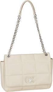 Calvin Klein , Schultertasche Re-Lock Quilt Shoulder Bag Sp23 in beige, Schultertaschen für Damen