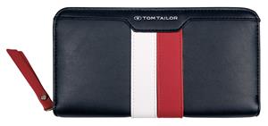 TOM TAILOR Geldbörse "VIOLET WALLET Long zip wallet", mit charakteristischem Streifenmuster
