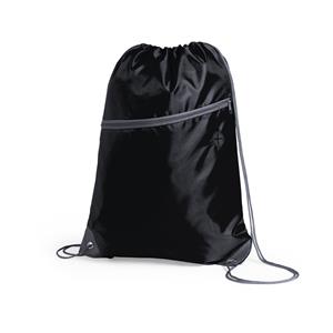 Merkloos Sport gymtas/rugtas/draagtas zwart met rijgkoord x 44 cm van polyester -
