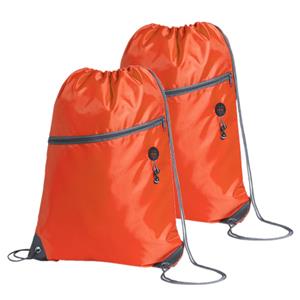Merkloos Sport gymtas/rugtas/draagtas - 2x - oranje met rijgkoord x 44 cm van polyester -