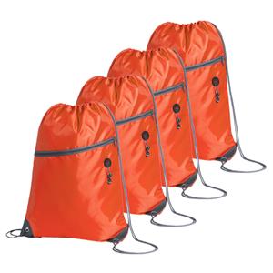 Sport gymtas/rugtas/draagtas - 4x - oranje met rijgkoord x 44 cm van polyester -