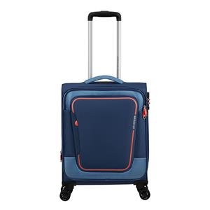 American Tourister Pulsonic Spinner 55 EXP combat navy Zachte koffer