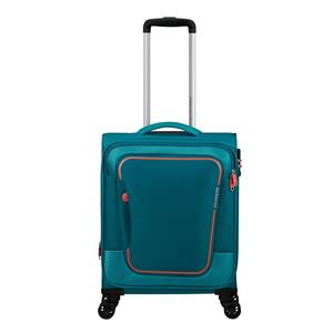 American Tourister Pulsonic Spinner 55 EXP stone teal Zachte koffer