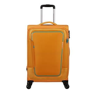 American Tourister Pulsonic Spinner 68 EXP sunset yellow Zachte koffer