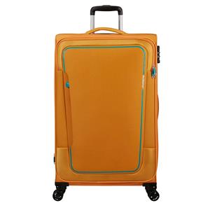 American Tourister Pulsonic Spinner 81 EXP sunset yellow Zachte koffer