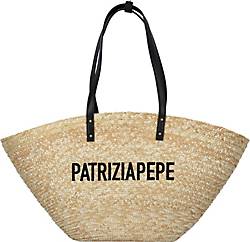 PATRIZIA PEPE , Summer Straw Shopper Tasche 40 Cm in gelb, Shopper für Damen