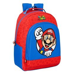 Super Mario Schoolrugzak  Rood Blauw (32 x 42 x 15 cm)