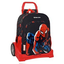 Schulrucksack Mit Rädern Spiderman Hero Schwarz (33 X 42 X 14 Cm)