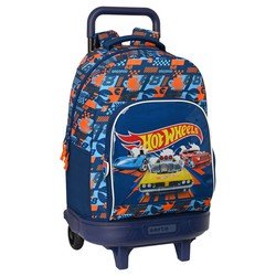 Schoolrugzak met Wielen Hot Wheels Speed club Oranje 33 X 45 X 22 cm