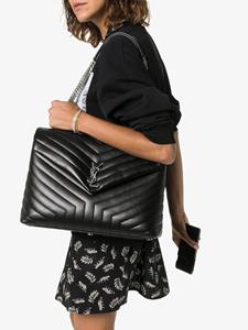 Saint Laurent Large black LouLou quilted shoulder bag - Zwart