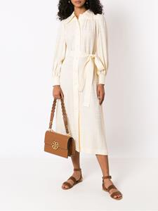 Tory Burch Schoudertas met logoplakkaat - Bruin