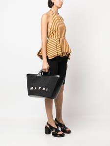 Marni Shopper met logoprint - Zwart
