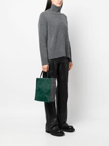 Marni rectangle-frame leather tote bag - Groen
