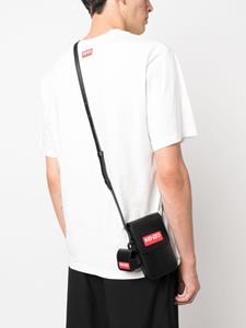 Kenzo logo-patch messenger bag - Zwart