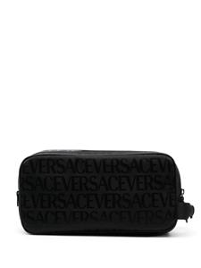 Versace Toilettas met logoprint - Zwart
