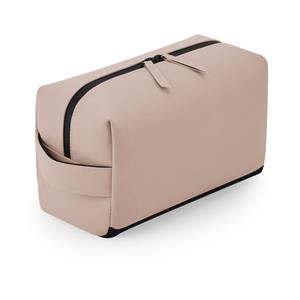 Bagbase Toilettas/make-up tas Monaco - lederlook - mat roze - 25 x 12 x 15 cm -