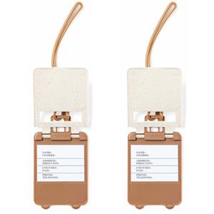 Kofferlabel van organisch eco tarwestro - 10x - wit - 10 x 5 cm - reiskoffer/handbagage labels -