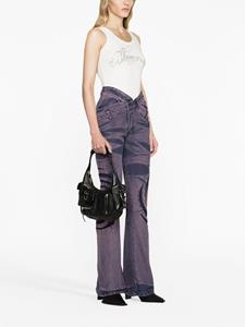 Blumarine pocket-embellished leather shoulder bag - Zwart