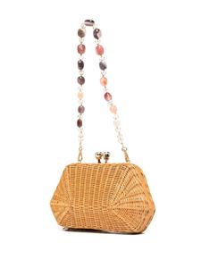 SERPUI Blanca bead-embellished clutch bag - Bruin