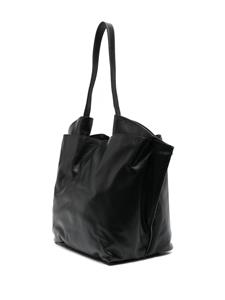 Vic Matié logo-debossed leather tote bag - Zwart