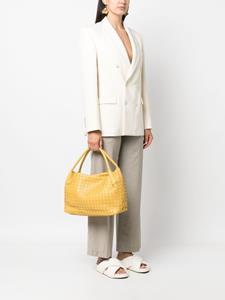 Serapian Mosaico-weaving leather tote bag - Geel