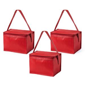 3x stuks kleine mini koeltassen rood sixpack blikjes -