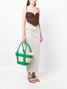 DeMellier The Santorini raffia shopper - Groen