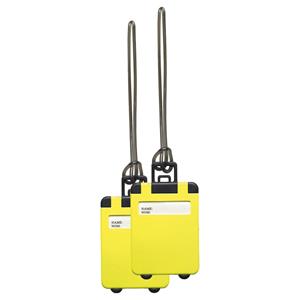 Kofferlabel Jenson - 2x - geel - 8 x 5.5 cm - reiskoffer/handbagage label -