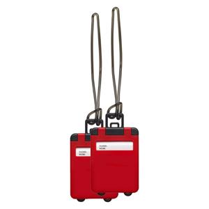 Kofferlabel Jenson - 2x - rood - 8 x 5.5 cm - reiskoffer/handbagage label -