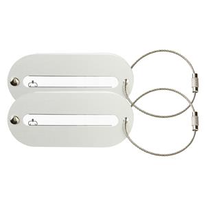 Kofferlabel Isa - 2x - zilver - 8.5 x 4 cm - reiskoffer/handbagage label -
