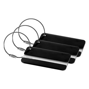 Kofferlabel discovery - 3x - zwart - 8 x 4 cm - reiskoffer/handbagage label -