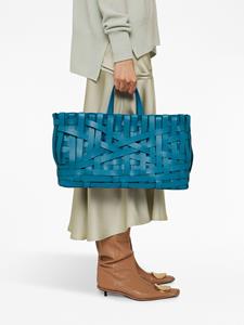 Jil Sander woven basket tote - Blauw