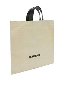 Jil Sander logo-print cotton tote bag - Beige
