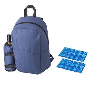 Grote koeltas rugtas/rugzak blauw met 2 stuks flexibele koelelementen 18 liter -