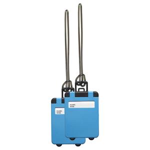 Kofferlabel Jenson - 2x - blauw - 8 x 5.5 cm - reiskoffer/handbagage label -