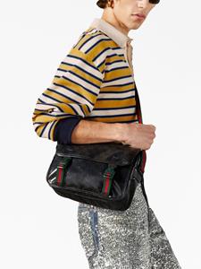Gucci GG crystal-embellished messenger bag - Zwart
