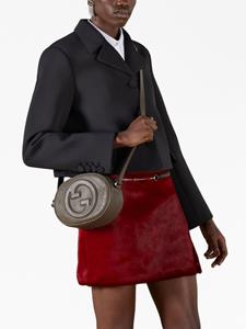 Gucci logo-patch leather shoulder bag - Bruin