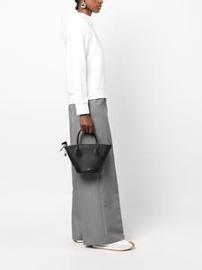 APC logo-print leather tote bag - Zwart