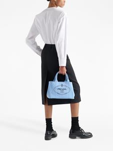 Prada Shopper met logoprint - Blauw