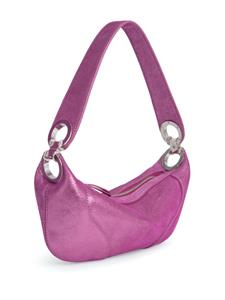 BY FAR Mini Amira metallic-effect shoulder bag - Roze