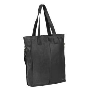 Justified Bags Justified Nynke - Leren Shopper Tas  - Laptoptas 15,6 Inch - Zwart