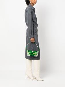 La milanesa Ramina graphic-print brushed bag - Groen
